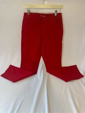 Old Navy Red Cropped Straight-Leg Trousers